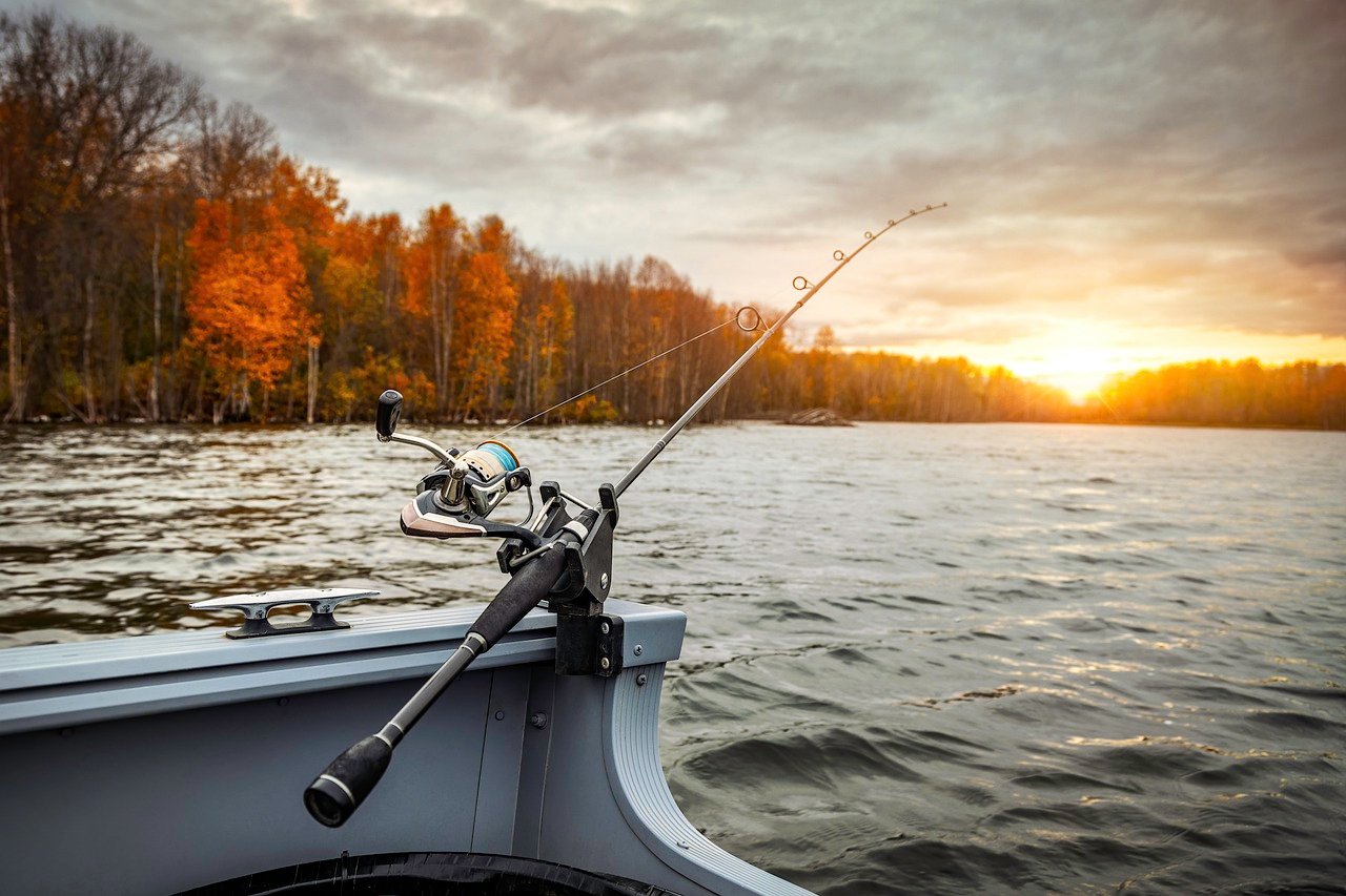 About fishing boat, fishing rod, fishing, lake, hobby, boat, forest, woods, nature, water, river, sunset, outdoors, skyscape, trees, fishing, fishing, fishing, fishing, fishing